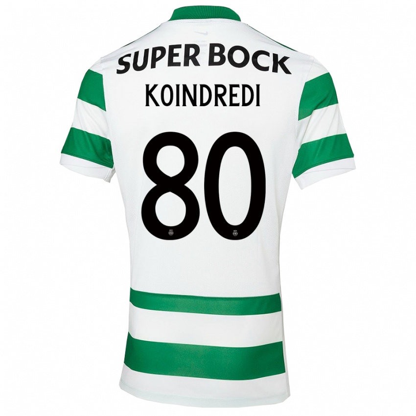 ילדים Koba Koindredi #80 ירוק לבן ג'רזי ביתית 2025/26 חולצה קצרה