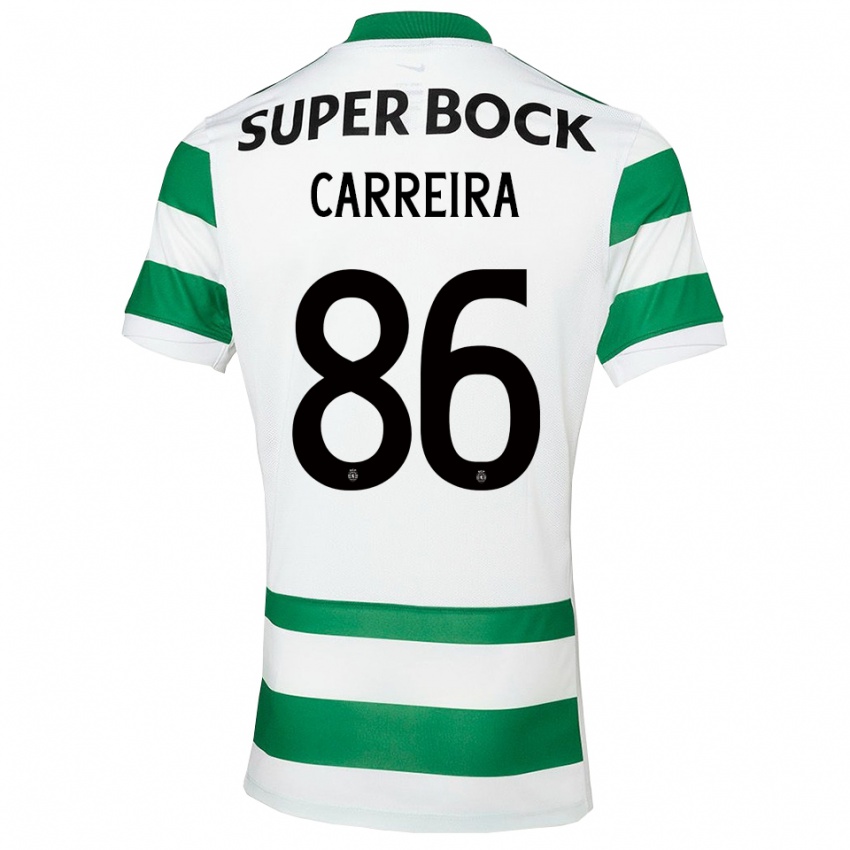 ילדים Eva Carreira #86 ירוק לבן ג'רזי ביתית 2025/26 חולצה קצרה