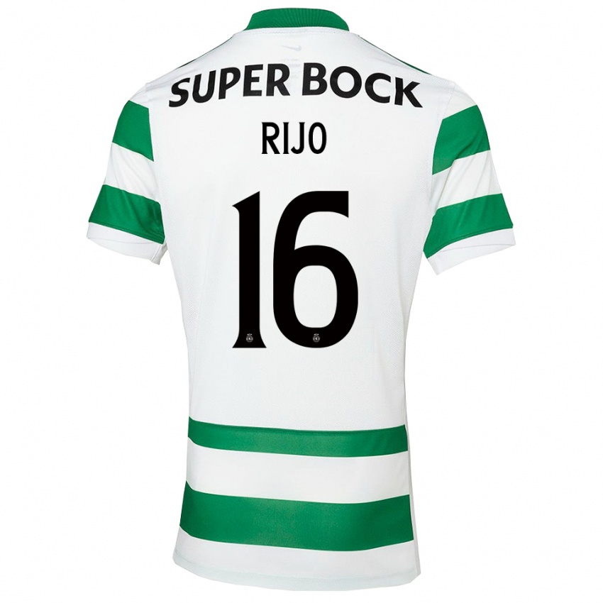 ילדים João Rijo #16 ירוק לבן ג'רזי ביתית 2025/26 חולצה קצרה