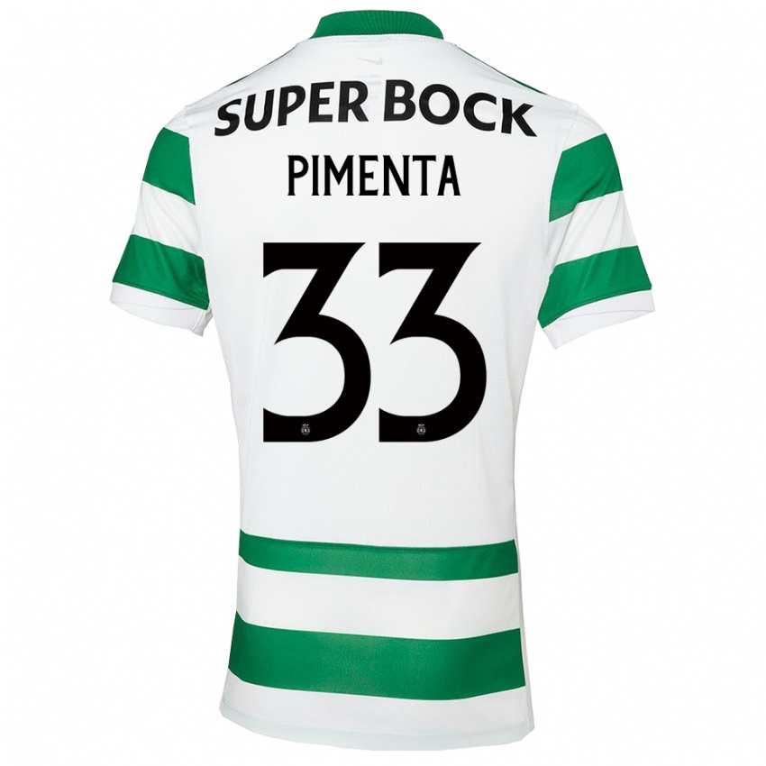ילדים Carolina Pimenta #33 ירוק לבן ג'רזי ביתית 2025/26 חולצה קצרה