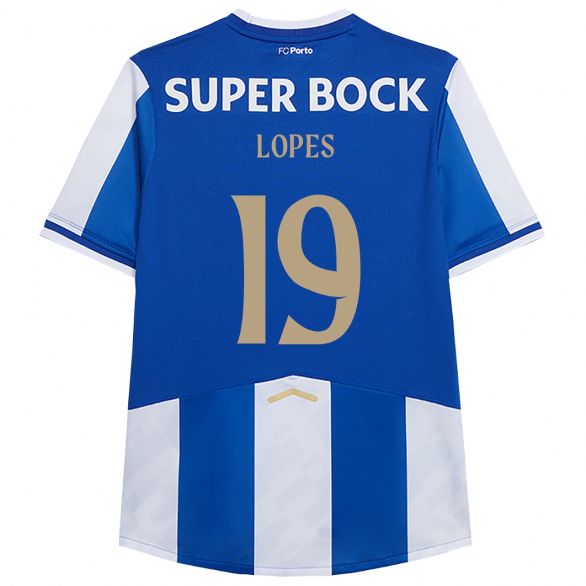ילדים Joao Lopes #19 כחול לבן ג'רזי ביתית 2025/26 חולצה קצרה