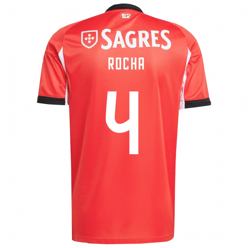 ילדים Diogo Rocha #4 אדום לבן ג'רזי ביתית 2025/26 חולצה קצרה