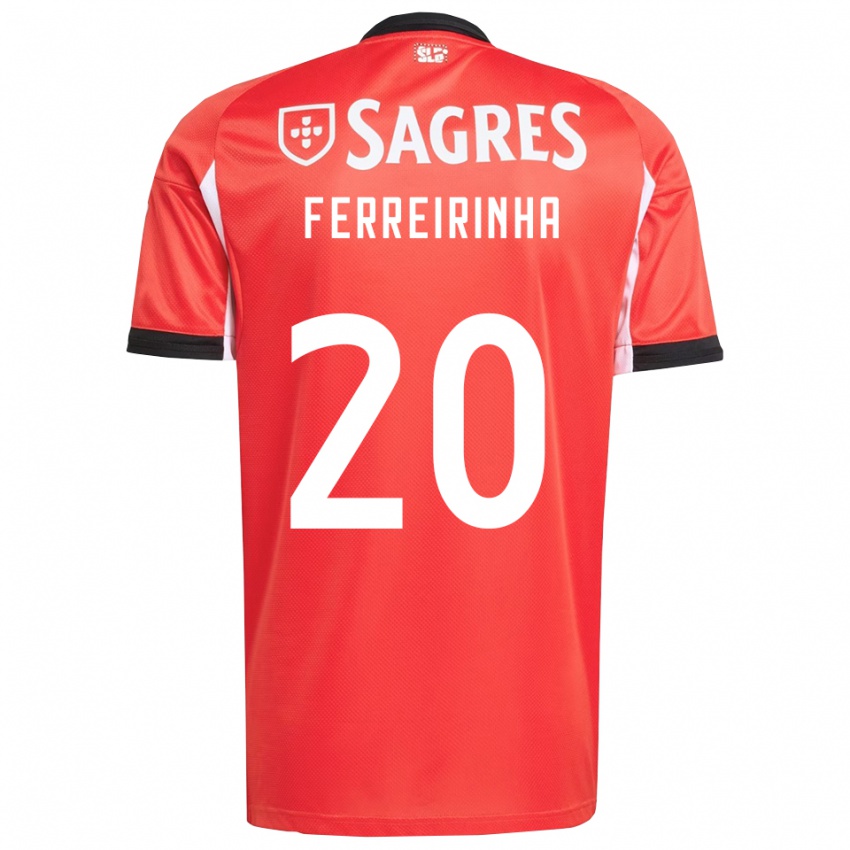 ילדים Afonso Ferreirinha #20 אדום לבן ג'רזי ביתית 2025/26 חולצה קצרה