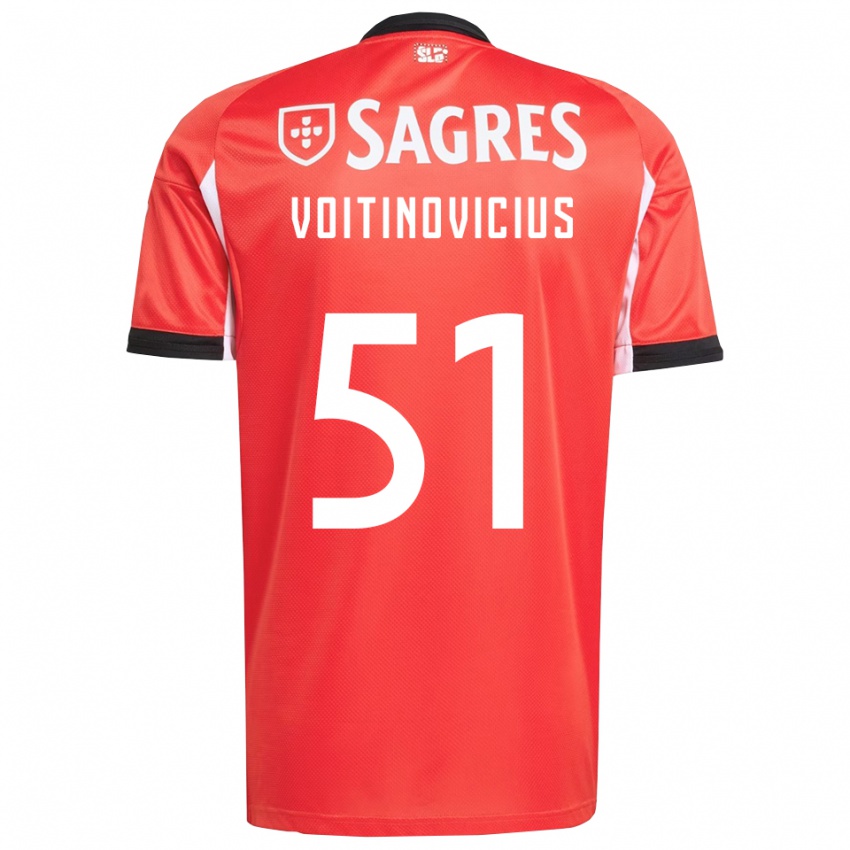 ילדים Arnas Voitinovicius #51 אדום לבן ג'רזי ביתית 2025/26 חולצה קצרה