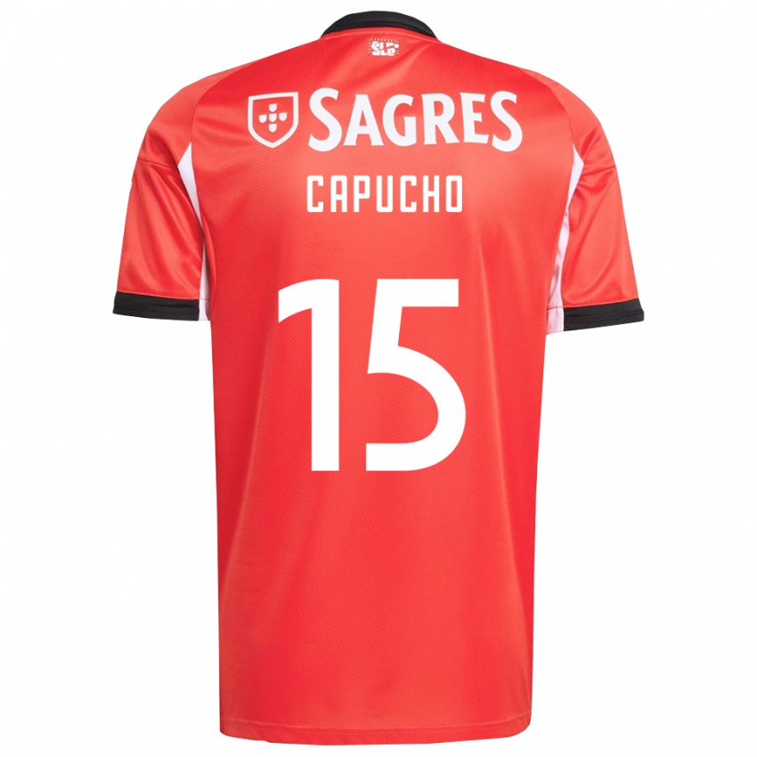ילדים João Capucho #15 אדום לבן ג'רזי ביתית 2025/26 חולצה קצרה