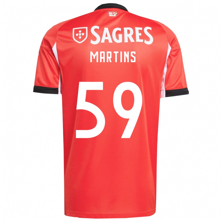 ילדים Leandro Martins #59 אדום לבן ג'רזי ביתית 2025/26 חולצה קצרה