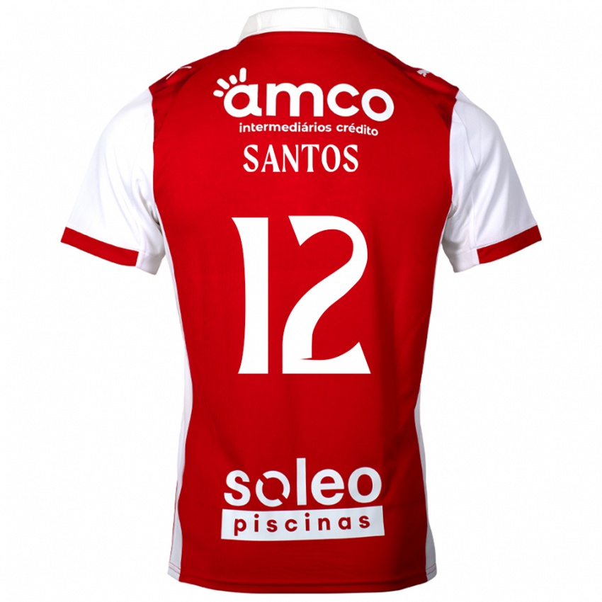 ילדים Matheus Santos #12 אדום לבן ג'רזי ביתית 2025/26 חולצה קצרה