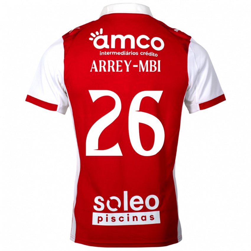 ילדים Bright Arrey-Mbi #26 אדום לבן ג'רזי ביתית 2025/26 חולצה קצרה