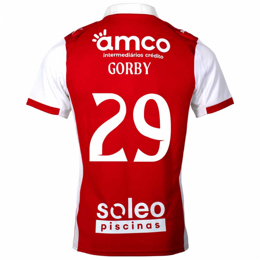 ילדים Gorby #29 אדום לבן ג'רזי ביתית 2025/26 חולצה קצרה