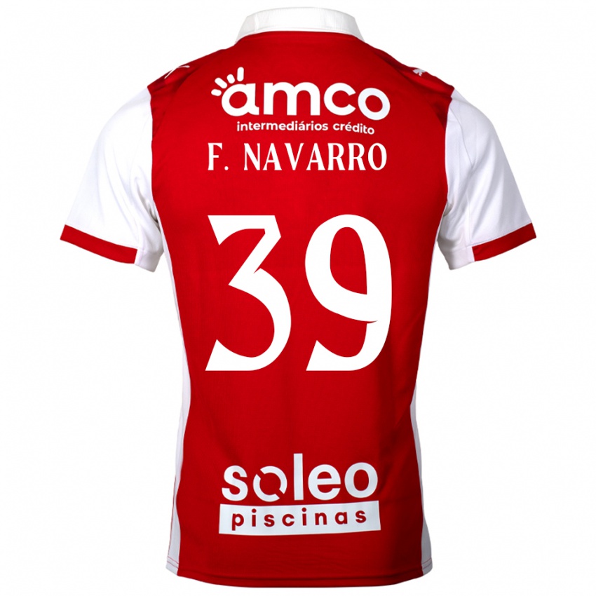 ילדים פרנסיסקו חוסה נבארו אליאגה #39 אדום לבן ג'רזי ביתית 2025/26 חולצה קצרה