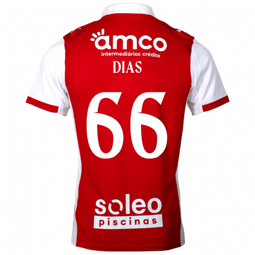 ילדים Gonçalo Dias #66 אדום לבן ג'רזי ביתית 2025/26 חולצה קצרה
