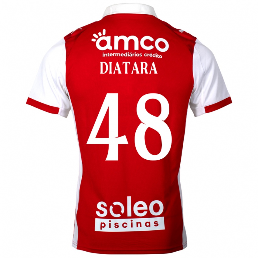 ילדים Samba Diatara #48 אדום לבן ג'רזי ביתית 2025/26 חולצה קצרה