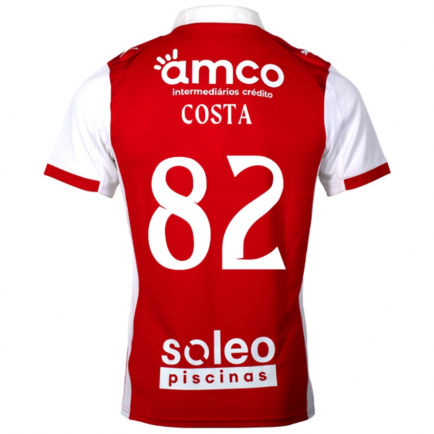 ילדים Gui Costa #82 אדום לבן ג'רזי ביתית 2025/26 חולצה קצרה