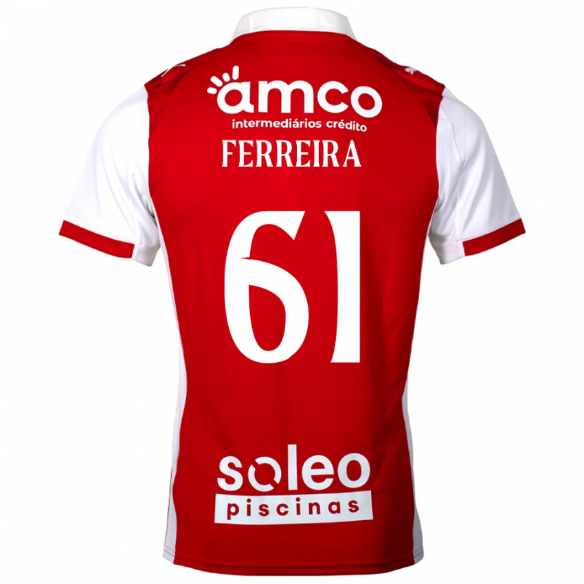 ילדים Tiago Ferreira #61 אדום לבן ג'רזי ביתית 2025/26 חולצה קצרה