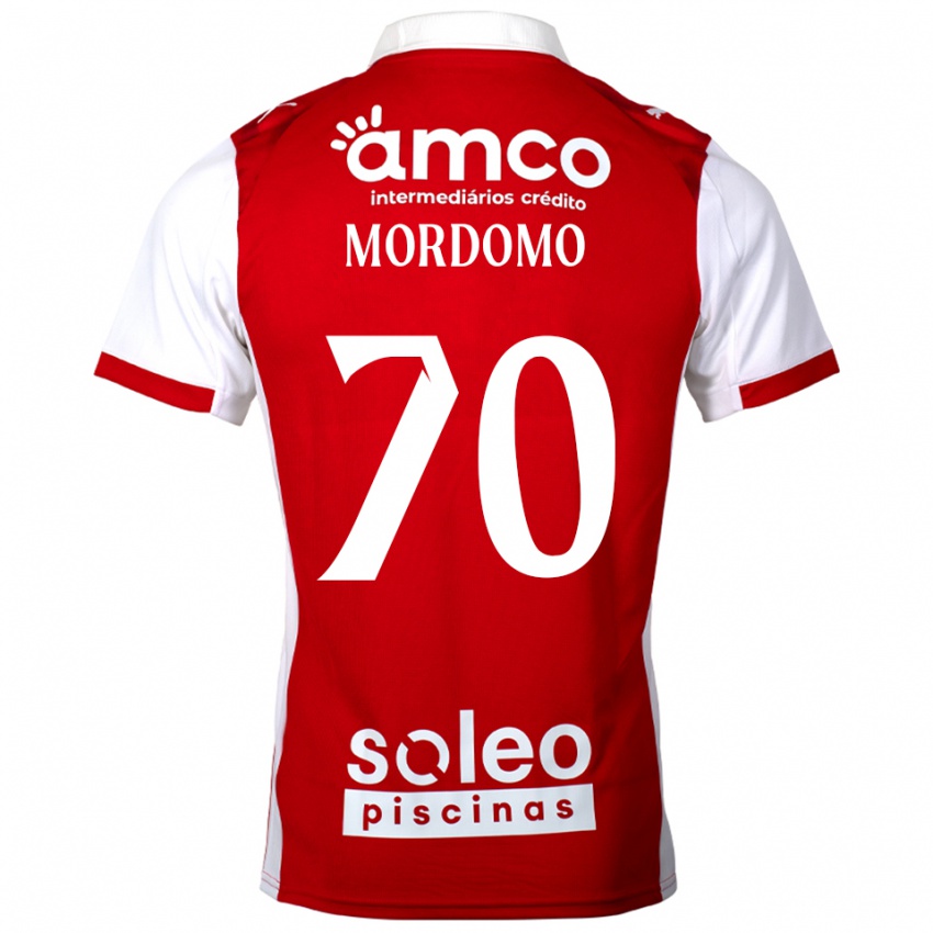 ילדים Mordomo #70 אדום לבן ג'רזי ביתית 2025/26 חולצה קצרה