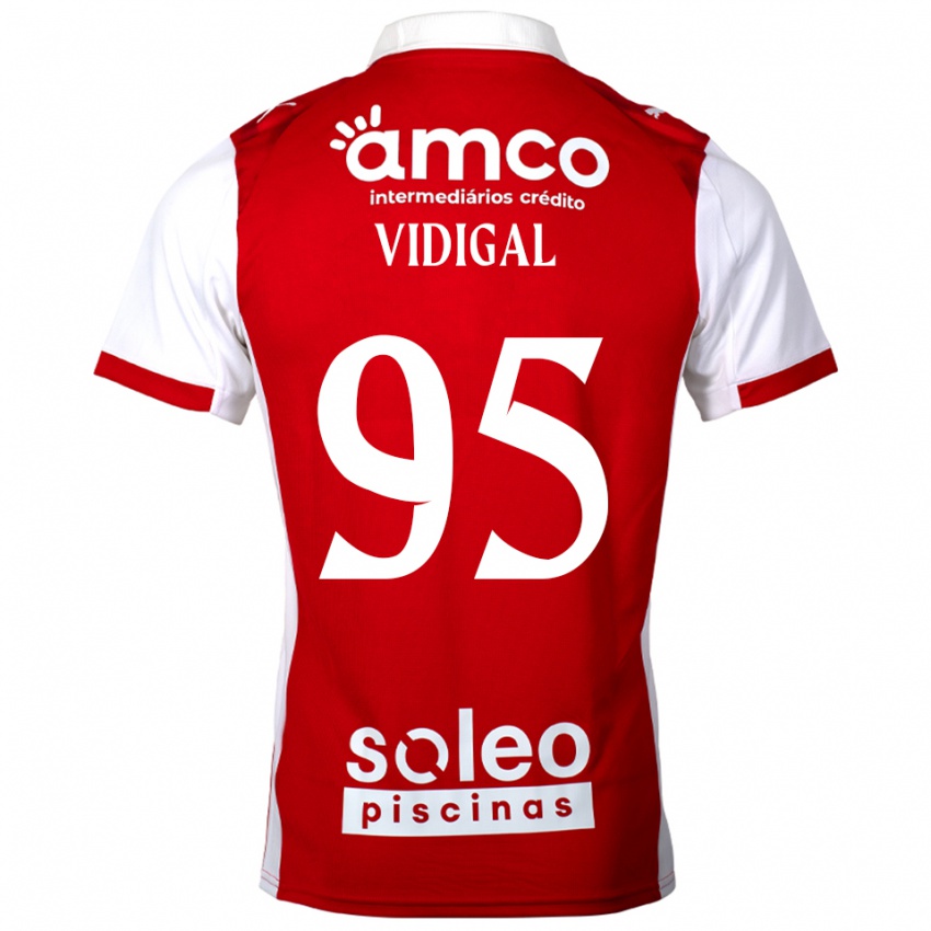 ילדים Sandro Vidigal #95 אדום לבן ג'רזי ביתית 2025/26 חולצה קצרה