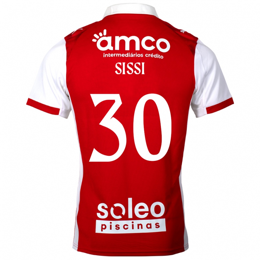 ילדים Sissi #30 אדום לבן ג'רזי ביתית 2025/26 חולצה קצרה