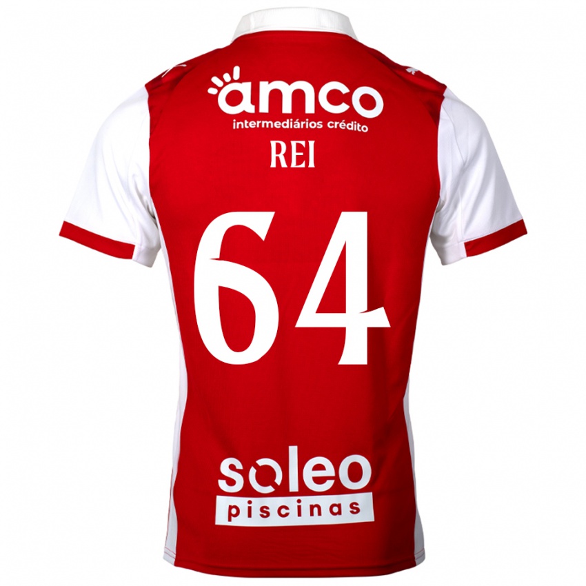 ילדים Ricardo Rei #64 אדום לבן ג'רזי ביתית 2025/26 חולצה קצרה