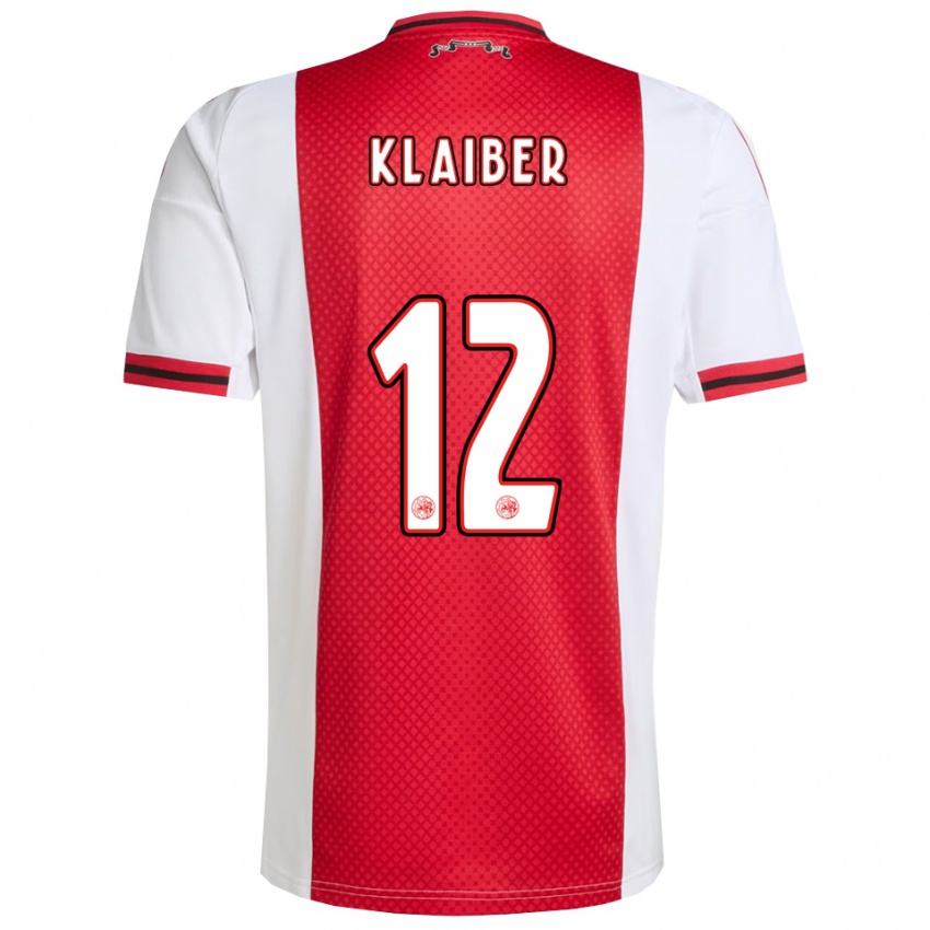 ילדים שון קלייבר #12 אדום לבן ג'רזי ביתית 2025/26 חולצה קצרה