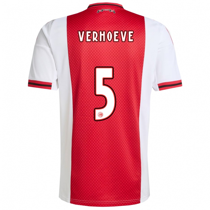 ילדים סוריה וורהוב #5 אדום לבן ג'רזי ביתית 2025/26 חולצה קצרה