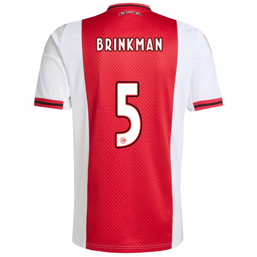 ילדים Tim Brinkman #5 אדום לבן ג'רזי ביתית 2025/26 חולצה קצרה
