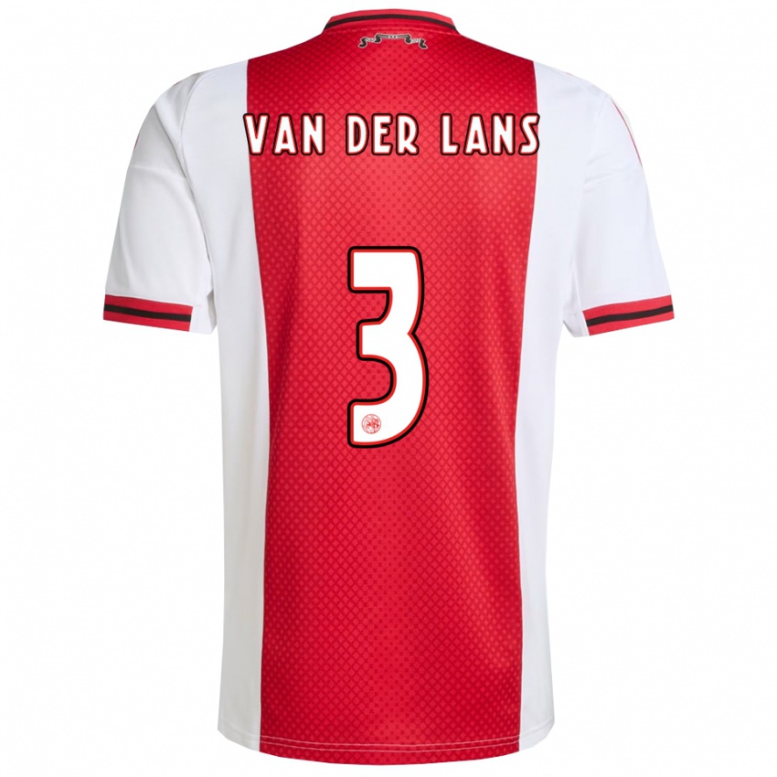 ילדים Mylo Van Der Lans #3 אדום לבן ג'רזי ביתית 2025/26 חולצה קצרה