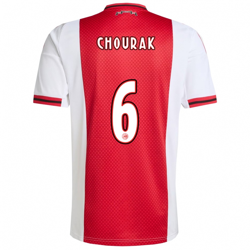ילדים Nassef Chourak #6 אדום לבן ג'רזי ביתית 2025/26 חולצה קצרה