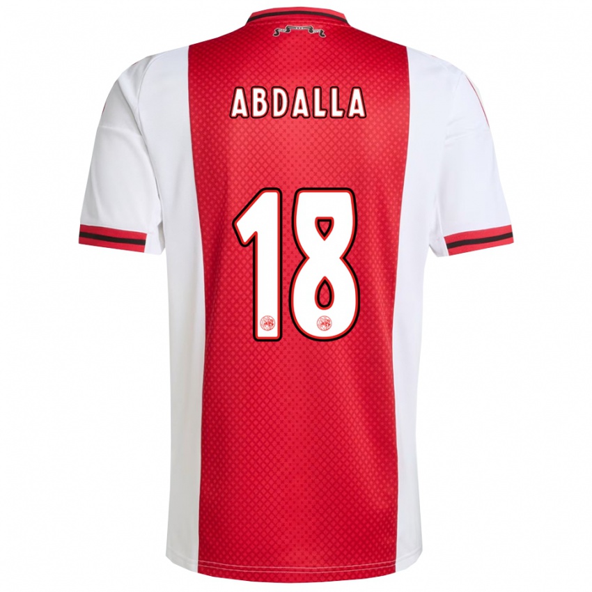 ילדים Mohamed Abdalla #18 אדום לבן ג'רזי ביתית 2025/26 חולצה קצרה