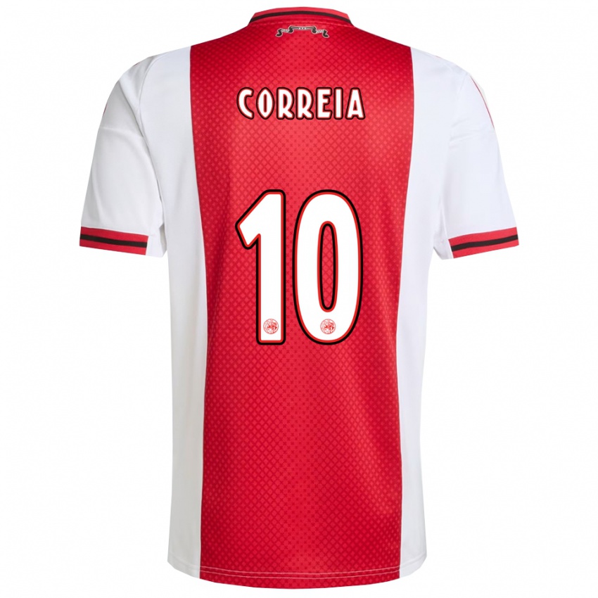 ילדים Tim Correia #10 אדום לבן ג'רזי ביתית 2025/26 חולצה קצרה