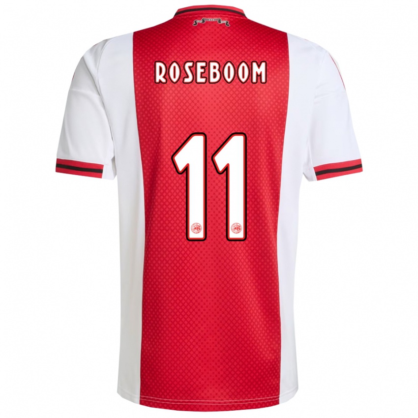 ילדים יורי רוזבו #11 אדום לבן ג'רזי ביתית 2025/26 חולצה קצרה