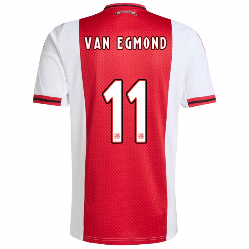 ילדים בו טס ואן אגמונד #11 אדום לבן ג'רזי ביתית 2025/26 חולצה קצרה