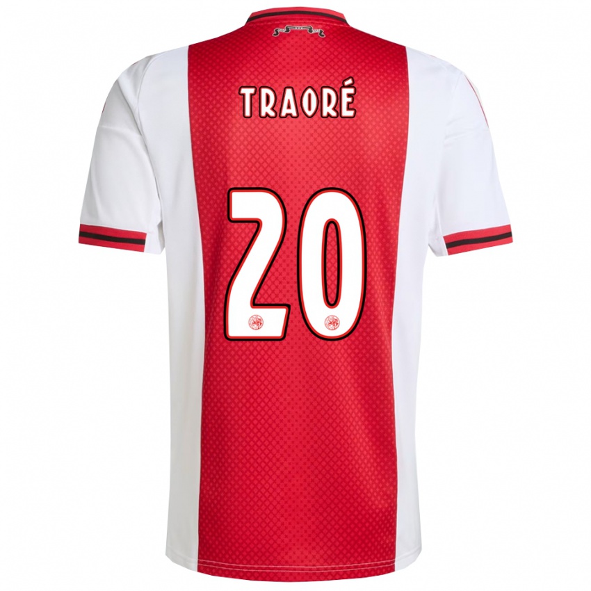ילדים ברטרנד טראורה #20 אדום לבן ג'רזי ביתית 2025/26 חולצה קצרה
