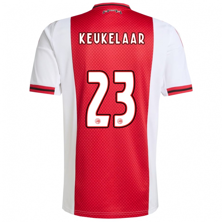 ילדים Lotte Keukelaar #23 אדום לבן ג'רזי ביתית 2025/26 חולצה קצרה
