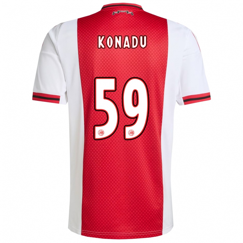 ילדים Don-Angelo Konadu #59 אדום לבן ג'רזי ביתית 2025/26 חולצה קצרה