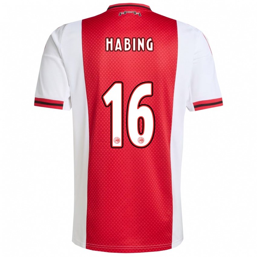 ילדים יורי האבינג #16 אדום לבן ג'רזי ביתית 2025/26 חולצה קצרה