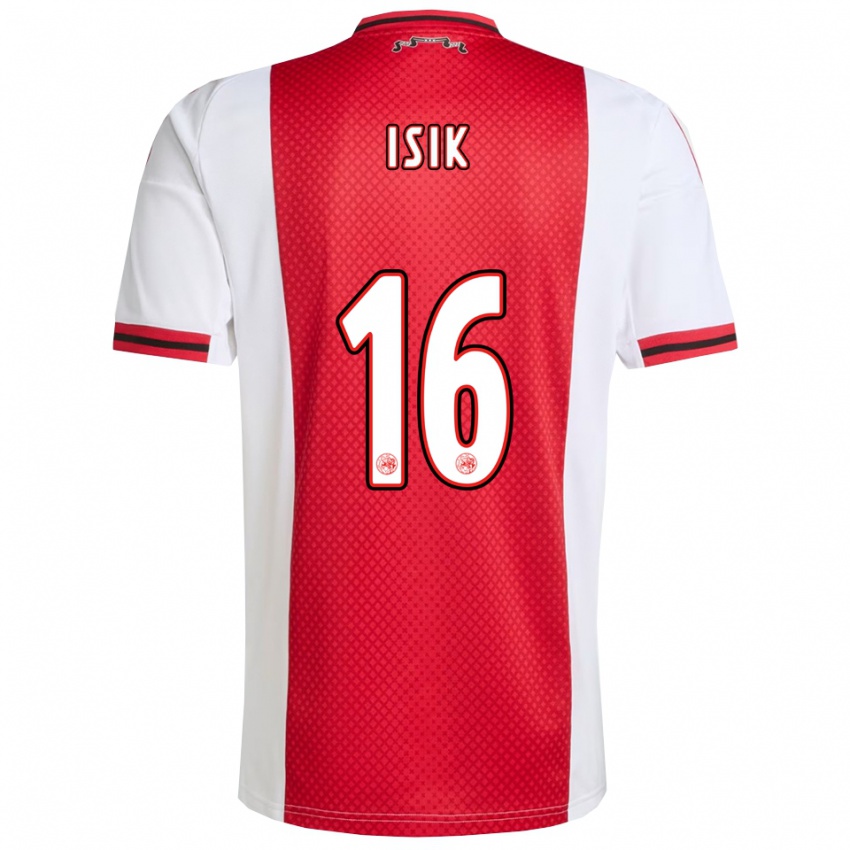 ילדים אנס אישיק #16 אדום לבן ג'רזי ביתית 2025/26 חולצה קצרה