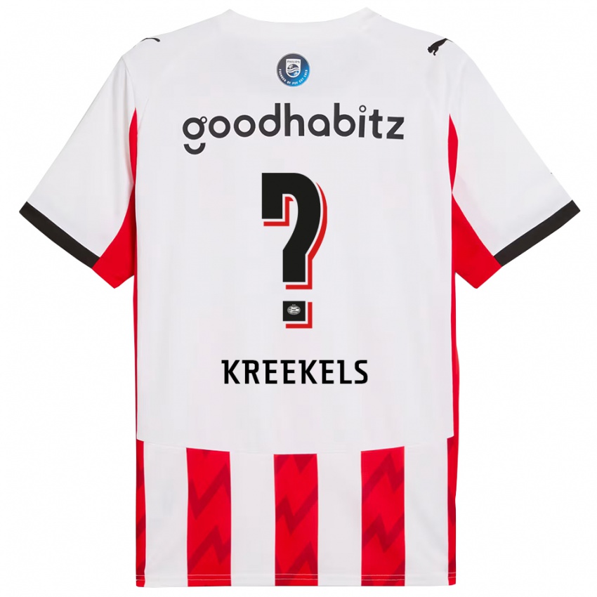 ילדים Mees Kreekels #0 אדום לבן ג'רזי ביתית 2025/26 חולצה קצרה