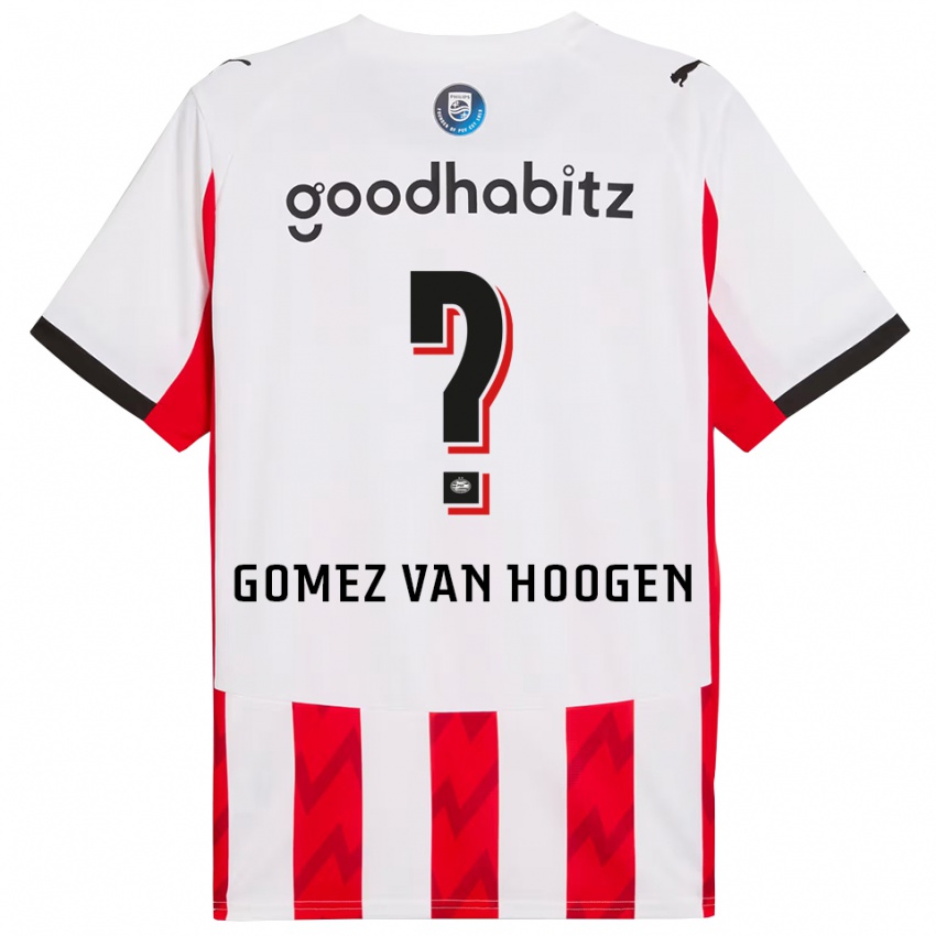 ילדים סמואל גומז ואן הוגן #0 אדום לבן ג'רזי ביתית 2025/26 חולצה קצרה