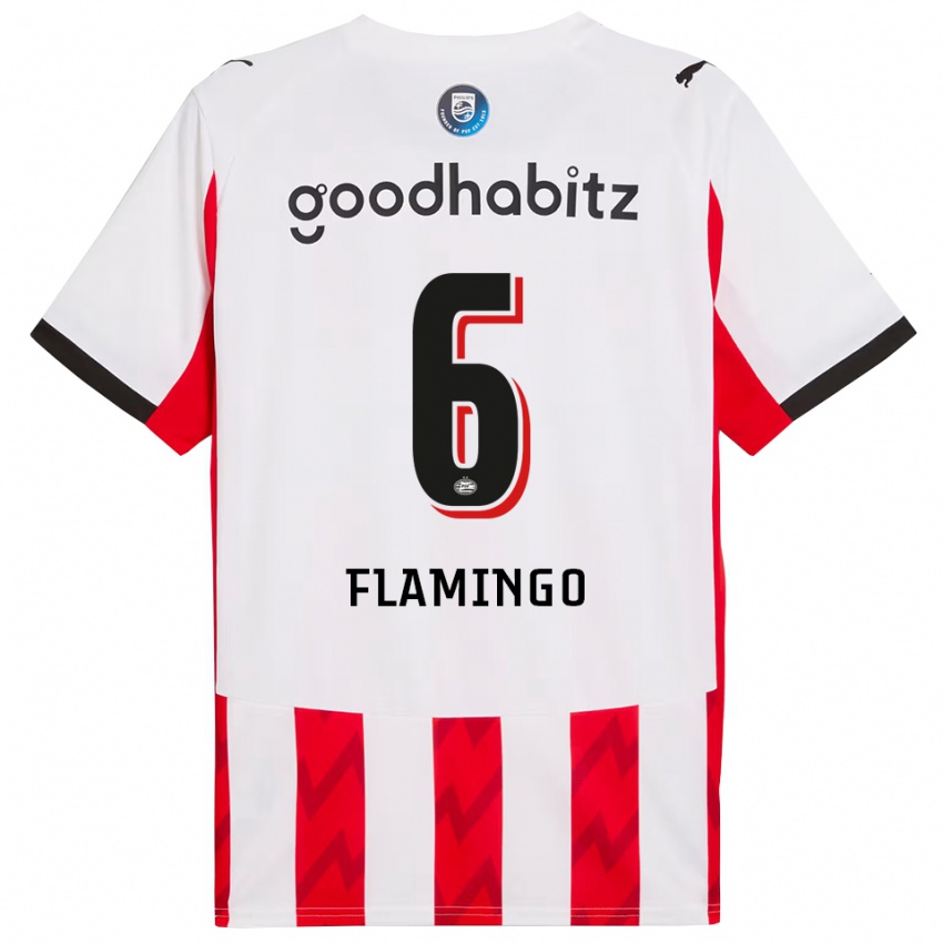 ילדים Ryan Flamingo #6 אדום לבן ג'רזי ביתית 2025/26 חולצה קצרה