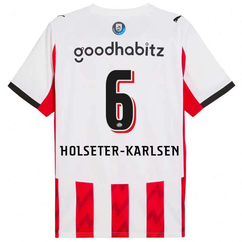 ילדים Philip Holseter-Karlsen #6 אדום לבן ג'רזי ביתית 2025/26 חולצה קצרה