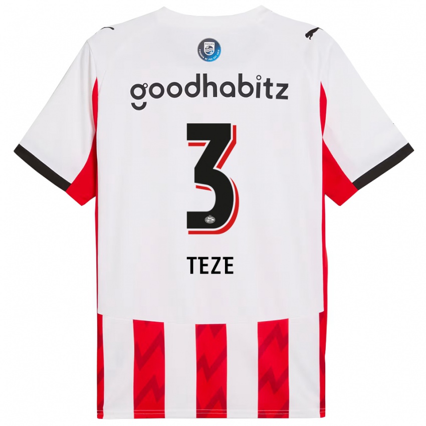 ילדים ג'ורדן טזה #3 אדום לבן ג'רזי ביתית 2025/26 חולצה קצרה