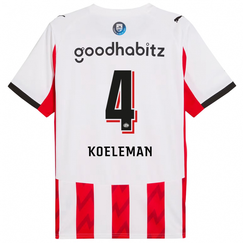 ילדים סנה קולמן #4 אדום לבן ג'רזי ביתית 2025/26 חולצה קצרה