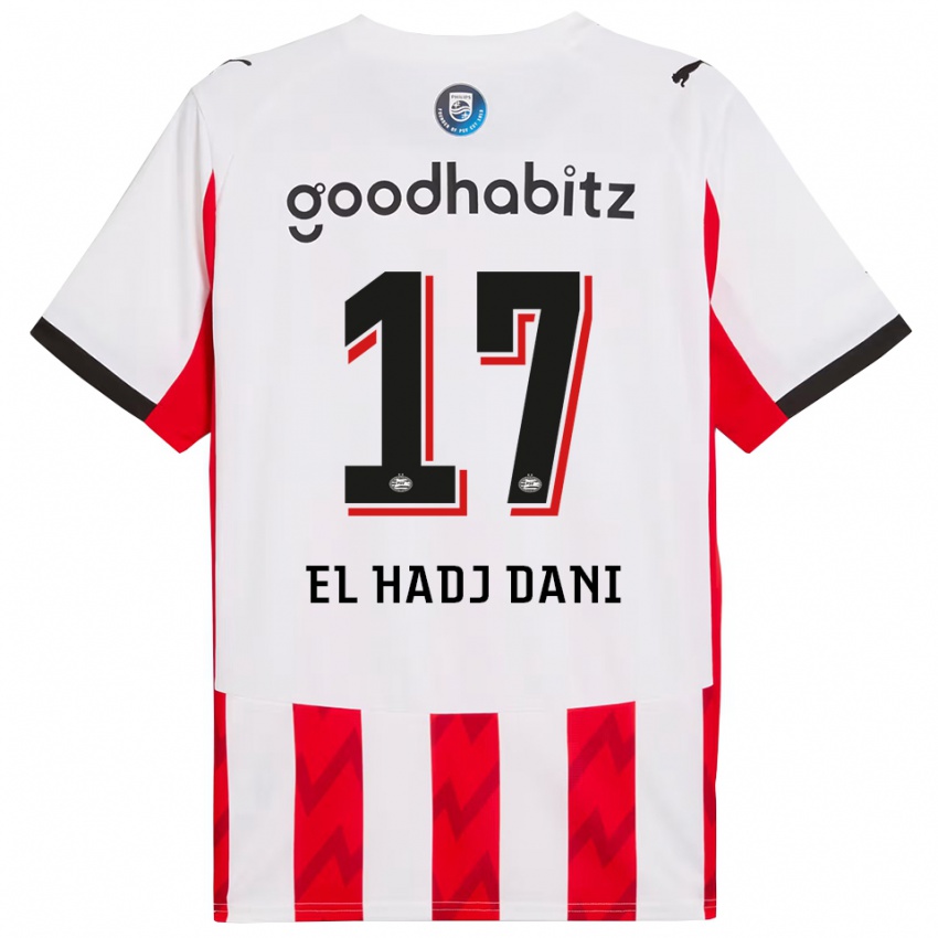 ילדים Soudais El Hadj Dani #17 אדום לבן ג'רזי ביתית 2025/26 חולצה קצרה