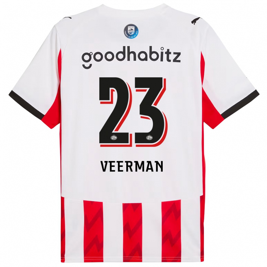 ילדים ג'ואי וירמן #23 אדום לבן ג'רזי ביתית 2025/26 חולצה קצרה