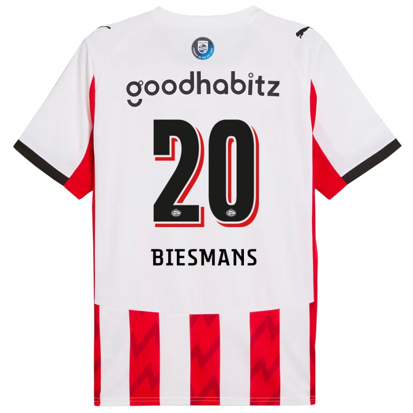 ילדים ג'ולי ביסמנס #20 אדום לבן ג'רזי ביתית 2025/26 חולצה קצרה