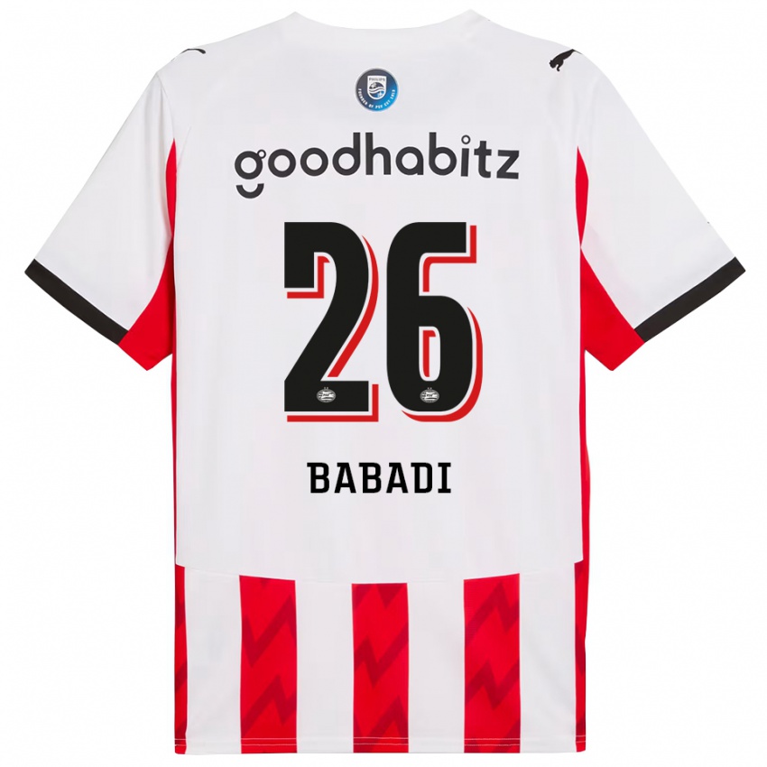 ילדים Isaac Babadi #26 אדום לבן ג'רזי ביתית 2025/26 חולצה קצרה