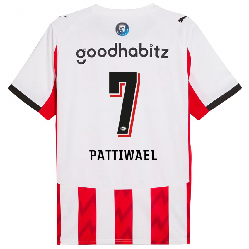 ילדים Naomi Pattiwael #7 אדום לבן ג'רזי ביתית 2025/26 חולצה קצרה