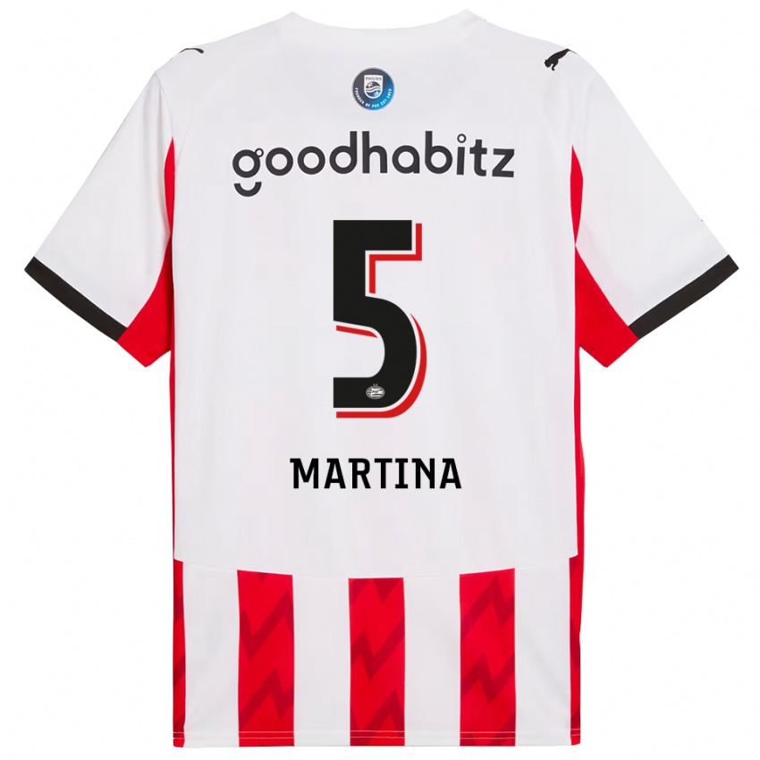 ילדים Jorvimar Martina #5 אדום לבן ג'רזי ביתית 2025/26 חולצה קצרה
