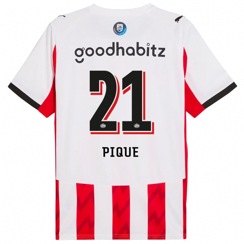 ילדים נעמי פיקה #21 אדום לבן ג'רזי ביתית 2025/26 חולצה קצרה