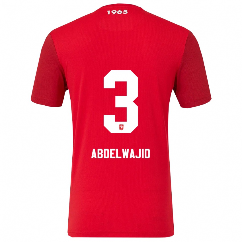 ילדים Naoufal Abdelwajid #3 אדום לבן ג'רזי ביתית 2025/26 חולצה קצרה